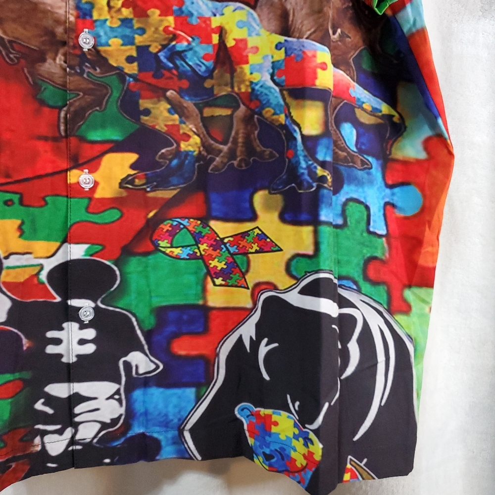 Autism Awareness Men's 3X It's OK To Be Different Hawaiian Shirt #M99 - Picture 2 of 9